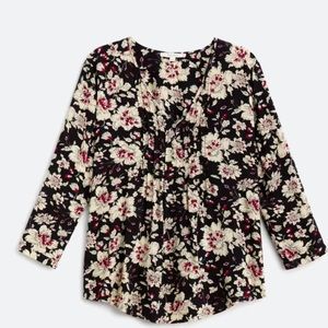 NWOT Maley pleated floral blouse